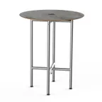 image of Steelite MGCCYR01GSXX Mogogo Buffet Solutions Clix Table, 30" Round, 36"H, Grey Slate Laminate Top, Brushed Stainless Steel