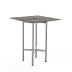 image of Steelite MGCCYS01GSXX Mogogo Buffet Solutions Clix Table, 30x30, Grey Slate BHP Laminate Top, Brushed Stainless Steel