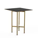 image of Steelite MGCCYS01MBXX Mogogo Buffet Solutions Clix Table, 30" x 30", Nero Marquina Marble BHP Laminate Top, Brushed Brass