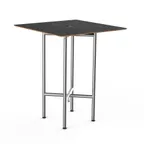 image of Steelite MGCCYS01MSXX 30" Square Nero Marquina Marble BHP Laminate Top Brushed Stainless Steel Buffet Table