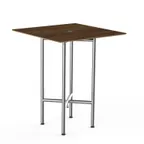 image of Steelite MGCCYS01WSXX 30" Square Bengali Mango Wood BHP Laminate Top Brushed Stainless Steel Table