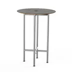 image of Steelite MGCCZR01GSXX 30 Inch Round Bar Height Table, Grey Slate BHP Laminate Top, Brushed Stainless Steel