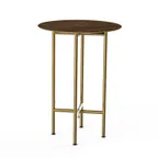 image of Steelite MGCCZR01WBXX 30" Round Bengali Mango Wood Bar Height Table, 42"H, BHP Laminate Top