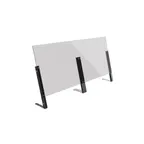 image of Steelite MGCDVO03CSAS Double‑Wide Sneeze Guard 70\"x35.5\" Acryl 6\" Opening SS Frame Single Hardware
