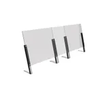 image of Steelite MGCDVO05CSAS V‑Shield Sneeze Guard 90"x35½" Single Clear Acrylic Steel Frame 6" Opening