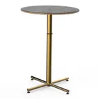image of Steelite MGCPBR01GBXX Mogogo Buffet Solutions 30" Round Bar Height Table, 42"H, BHP Laminate Top, Brushed Brass