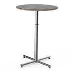 image of Steelite MGCPBR01GSXX 30" Round Bar Height Table, 42"H, BHP Laminate Top, Brushed Stainless Steel Base