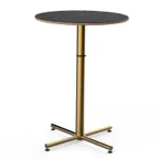 image of Steelite MGCPBR01MBXX Mogogo Buffet Solutions 30" Round Bar Height Table, 42"H, BHP Laminate Top, Brushed Brass