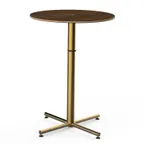 image of Steelite MGCPBR01WBXX 30" Round Bar Height Table, 42"H, BHP Laminate Top, Brushed Brass, Knockdown