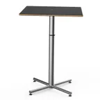 image of Steelite MGCPBS01MSXX Bar Height Table, 30'x30', Nero Marmora Granite Top, Brushed Stainless Steel Base
