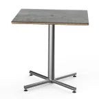 image of Steelite MGCPRS01GSXX 30x30 Square Bistro Table, 29H, Grey Slate Laminate Top, Brushed Stainless Steel Base