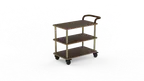 image of Steelite MGCRNX01WBXX Buffet Serving Cart, 41.5x21, 36H, Mango Wood Finish, Brushed Brass Hardware