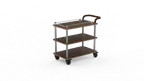 image of Steelite MGCRNX02WSXX 41.5x21x36 Buffet Serving Cart, Bengali Mango Wood, Brushed Stainless Steel