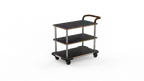 image of Steelite MGCRNX11MSXX 41.5x21x36 Buffet Serving Cart, Nero Marquina Marble, Brushed Stainless Steel