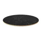 image of Steelite MGSCRTHB0101 Round Nero Marquina Marble BHP Laminate Table Top, 30" dia., Bamboo Core