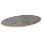 image of Steelite MGSPOLHG0101 Oval Restaurant Table Top, 42.5x30, Grey Slate BHP Laminate, Bamboo Core