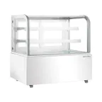 image of Marchia MB60-W Bakery Display Case, 59.6" Wide, 18 cu ft, White Glass, R290, 2 Shelves, 110-120V