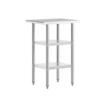 image of Flash Furniture NH-WT-GU-2418-GG 32" Open Base Work Table with Dual Undershelf / without Backsplash