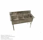 image of Klinger's Trading ECS31818 (3) Three Compartment Sink