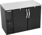 image of Beverage Air BBN48HC-B Bar Cooler, 48"W x 26-3/8"D x 34"H, 12.6 ft³, Black, 2‑Door, R290, 1/4 HP115V