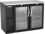 image of Beverage Air BBN48HC-FG-B Bar Cooler 48"W X 26-3/8"D X 34"H 12.56 Cu Ft Black Glass Doors LED R290