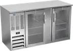 image of Beverage Air BBN58HC-G-S Bar Cooler – 58"W x 34"H, 14.8 cu ft, Steel, Glass Doors, LED, R290, 1/3 HP