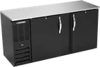 image of Beverage Air BBN68HC-B Back Bar Cooler, 68"W×26-3/8"D×34"H, 18.24 cu ft, Black, R290, 1/3 HP 115V