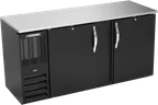 image of Beverage Air BBN68HC-F-B Bar Cooler, 68" W, 18.24 cu ft, Black, Stainless Top, LED Light, R290