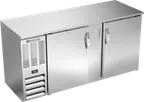 image of Beverage Air BBN68HC-S Back Bar Cooler, 68"W×26-3/8"D×34"H, 18.24 cu ft, 2 Doors, R290 LED 1/3HP115V