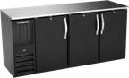 image of Beverage Air BBN72HC-B Back Bar Cooler, 72"W×26-3/8"D×34"H, 19.6 Cu Ft, 3 Doors, BlackR290 1/3HP115V
