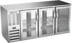 image of Beverage Air BBN72HC-F-GS-PT-S Pass-Thru, 72" W × 34" H, 19.6 Cu Ft, 6 Doors, R290, 1/3 HP 115V