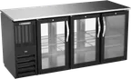 image of Beverage Air BBN72HC-FG-PT-B Cooler, 72" W x 27-7/8" D x 34" H, 19.6 cu ft, 6 Doors, Black Top, R290