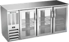 image of Beverage Air BBN72HC-FG-PT-S Cooler, 72" W x 34" H, 19.6 cu ft, 6 Glass Doors, Steel, R290 LED Light