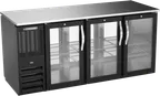 image of Beverage Air BBN72HC-G-PT-B 72" Pass‑Thru Back Bar Cooler, 19.6 cu ft, 6 Glass Doors, 115V