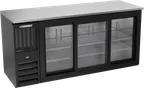 image of Beverage Air BBN72HC-GS-B Cooler, 72" W x 25" D x 34" H, 19.6 cu ft, 1" Top, 3 Glass Doors, R290