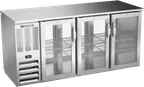 image of Beverage Air BBN72HC-GS-PT-S Pass‑Thru, 72"W X 27‑7/8"D X 34"H, 19.6 Cu Ft, 6‑Door Sliding Glass