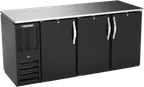 image of Beverage Air BBN72HC-PT-B Pass-Thru Cooler, 72"W x 30"D x 34"H, 19.6 cu ft, Black, 6 Doors, LED