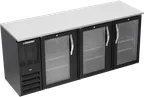 image of Beverage Air BBN78HC-FG-B Cooler, 78"W×26-3/8"D×34"H, 21.7 cu ft, Black, Doors, R290 1/3 HP, 115V