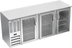 image of Beverage Air BBN78HC-G-S Back Bar Cooler 78"W×26-3/8"D×34"H 21.7 cu ft 3 Doors Stainless Finish R290