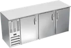 image of Beverage Air BBN78HC-S Back Bar Cooler, 78"x26-3/8"x34", 21.7 cu ft, 3 Doors, Stainless, R290 1/3 HP