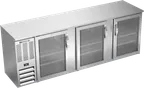 image of Beverage Air BBN94HC-FG-S Bar Cooler 94"W x 26"D x 34"H, 27 Cu Ft, 3 Glass Doors, Top, 1/3 HP, 115V