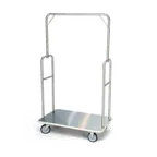 image of Forbes Industries 2432 Luggage Cart w/ Brushed Stainless Steel Superstructure & Deck