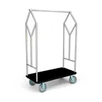 image of Forbes Industries 2484 Specialty Luggage Cart w/ Carpeted Deck, Retaining Bars