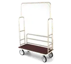 image of Forbes Industries 2493 Brushed Stainless Steel Luggage Cart w/ Carpeted Deck