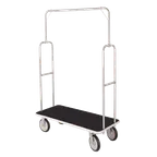 image of Forbes Industries 2495-BK-GY Economy Luggage Cart w/ Black Carpeted Steel Deck