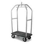 image of Forbes Industries 2510-PDT Luggage Cart w/ (2) Push Bars and Carpeted Deck, Stainless Steel Skirt 