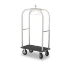 image of Forbes Industries 2511-SS Luggage Cart w/ (2) Push Bars and Carpeted Deck, Enclosed Hanger Bar