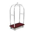 image of Forbes Industries 2517-DT Birdcage Luggage Cart w/ (2) Push Bars & Carpeted Deck