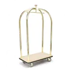 image of Forbes Industries 2520-DT Birdcage Luggage Cart w/ Carpeted Deck, Full Wrap-Around Bumper