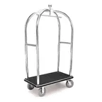 image of Forbes Industries 2526 Birdcage Luggage Cart w/ (2) Push Bars and  Carpeted Deck